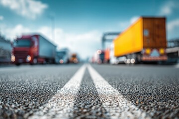 Road scene with trucks