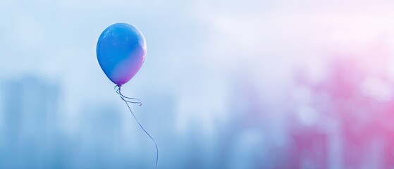 Soft focus balloon in pastel sky