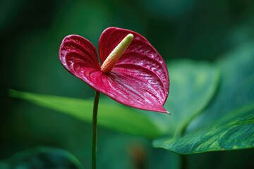 Close-up of a vibrant red Anthurium flower (4)