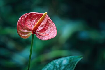 Close-up of a vibrant pink Anthurium