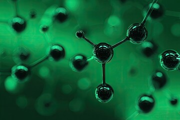 Dark molecules in a green background
