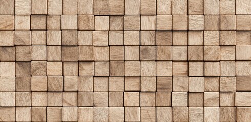 A repeating pattern of light brown wooden squares