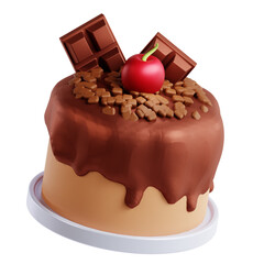 Chocolate Cake with Cherry and Chocolate Chunks