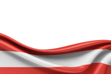 Vibrant Austrian flag with elegant flowing fabric texture, perfect for patriotic designs and national celebrations on transparent background.
