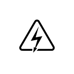 electrical hazard warning triangle symbol isolated on white background for safety and signage design.