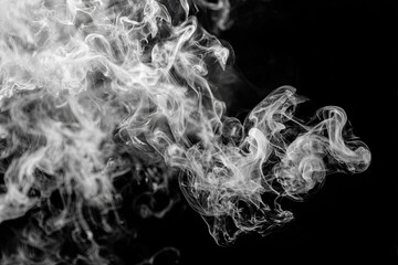 Abstract smoky shapes on black background