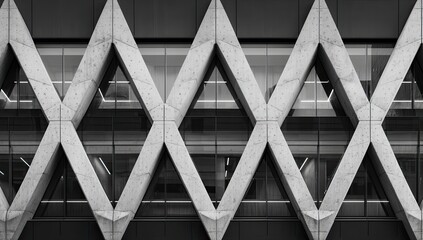 Abstract black and white architectural facade