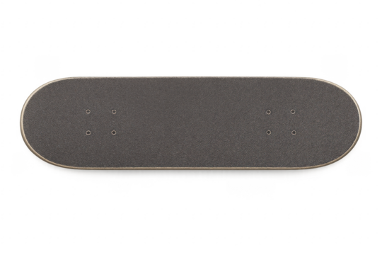 Skateboard deck with black grip tape on transparent background - Powered by Adobe