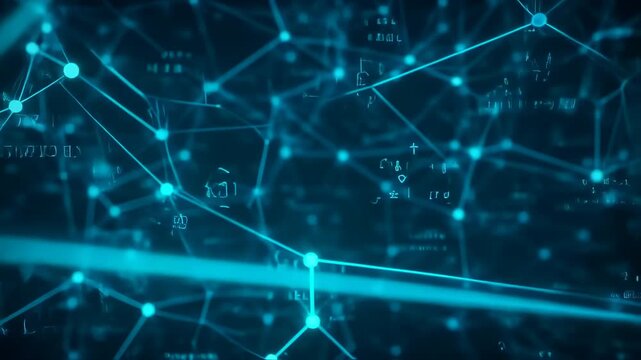 Digital network abstract title, data and technology visualization background, for creative projects