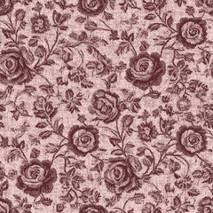 Fototapeta premium Vintage Dusty Pink and Burgundy Rose Floral Pattern.