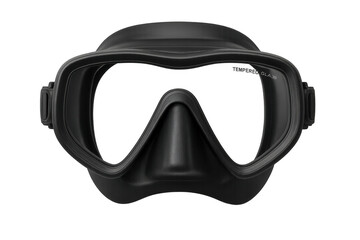 Black scuba diving mask with transparent background