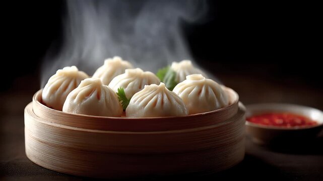 Steaming Delicious Xiaolongbao Tempting Presentation