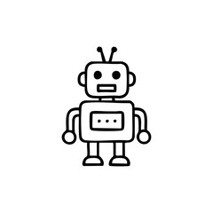 Cartoon laptop with thick black outlines, front view