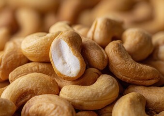 Obraz premium Close-up of roasted cashews
