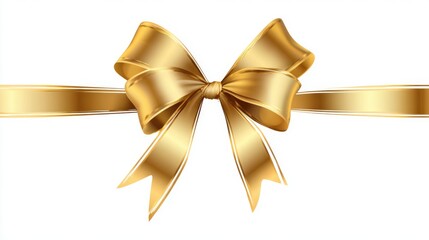 Golden ribbon bow decorates a gift for celebratory occasions and special events in a festive atmosphere