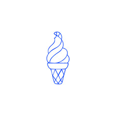 Simple outline drawing of a swirl ice cream cone