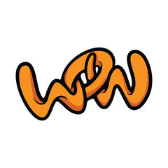WOW Text  Cartoon Vector Illustration