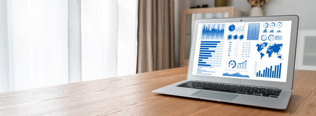 Business data dashboard provide modish business intelligence analytic for marketing strategy...