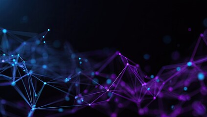Abstract network of interconnected points and lines.  Dark, futuristic