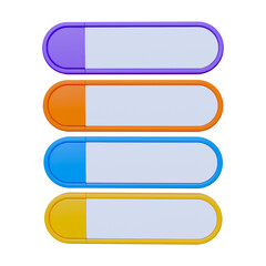 Colorful 3D Pill Shaped Buttons with Blank White Space