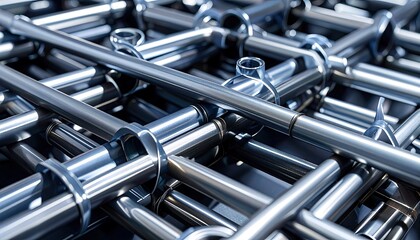 Interconnected metallic pipes in a grid pattern