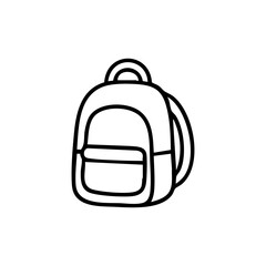 Simple black outline drawing of a backpack