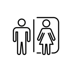 Restroom symbols for male and female.