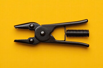 Black pliers on yellow background (1)