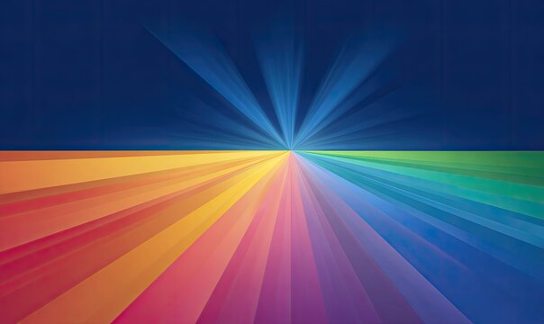 Colorful radial burst across a horizon - Powered by Adobe