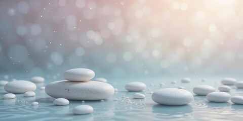 Soothing Spa Imagery  Gradient Texture   Smooth Rock Focus