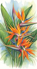 Vibrant Bird of Paradise Floral Arrangement.