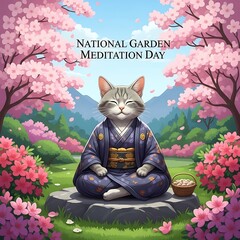 National Garden Meditation Day Cat.