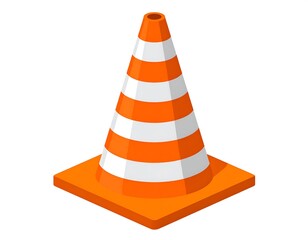 Orange traffic cone illustration