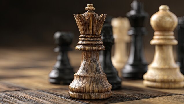 Close-up of a chess queen piece