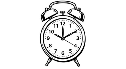 A classic alarm clock illustration in vector format, perfect for adding a touch of nostalgia and functionality to your design projects with its clear png.