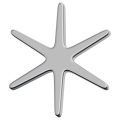Fototapeta premium 3D Chrome Sparkle Star Icon
