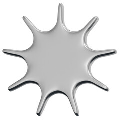 3D Chrome Sparkle Star Icon