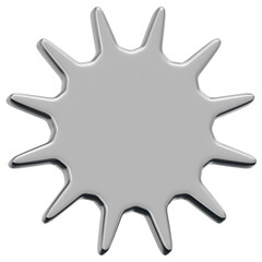 3D Chrome Sparkle Star Icon