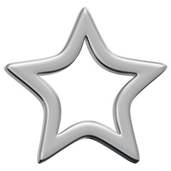 3D Chrome Sparkle Star Icon