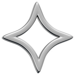 3D Chrome Sparkle Star Icon