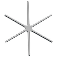 3D Chrome Sparkle Star Icon
