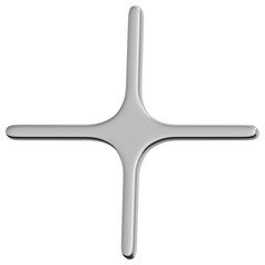 3D Chrome Sparkle Star Icon