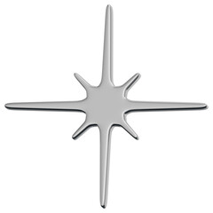 3D Chrome Sparkle Star Icon