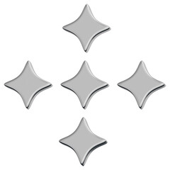 3D Chrome Sparkle Star Icon