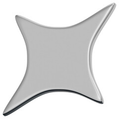 3D Chrome Sparkle Star Icon