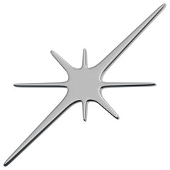 3D Chrome Sparkle Star Icon