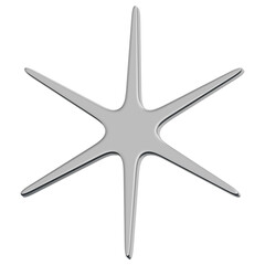 3D Chrome Sparkle Star Icon