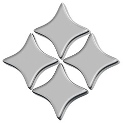 3D Chrome Sparkle Star Icon
