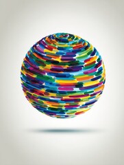 Obraz premium Colorful Abstract Sphere Design With Vibrant Stripes in a Dynamic Arrangement