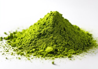 Pile of bright green matcha powder (1)